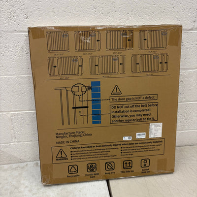 Cumbor 29.7-57" Wide Baby Gate Self Closing Dog Gate Pressure Mounted - Brown