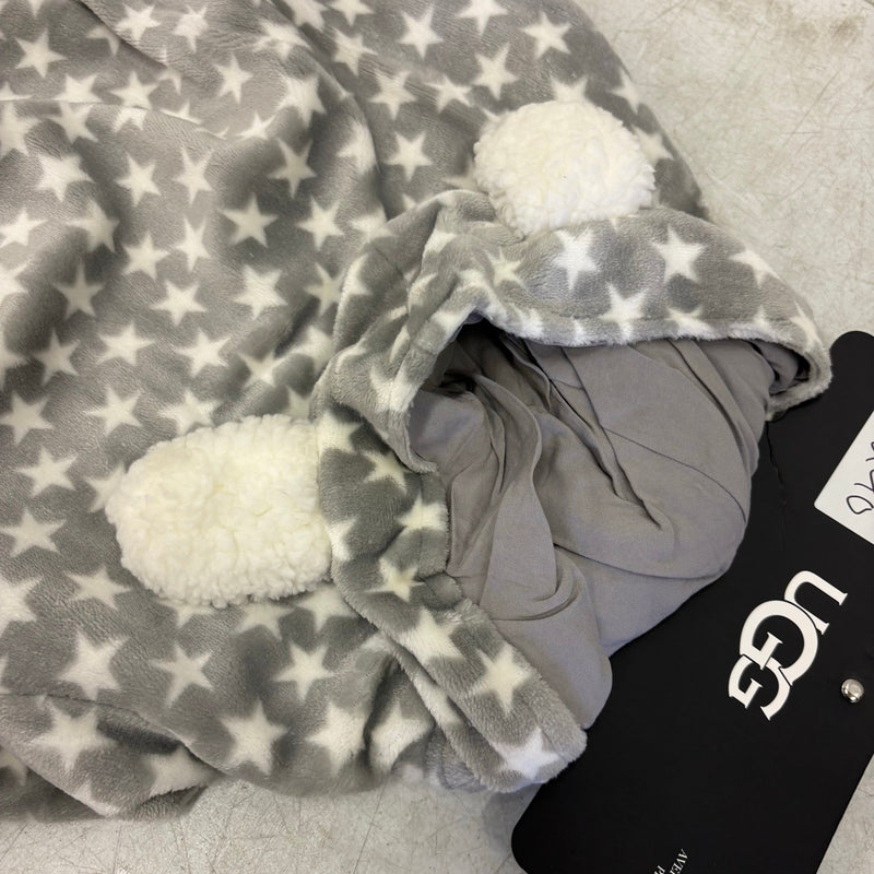 UGG Avery Xtra Large Glacier Gray Stars Hooded Soft Dog Pajama - 17-19" Collar