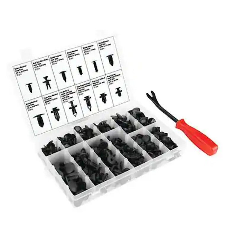 Performance Tool 240 Piece Push Pin Retainer Set Assortment, Remover Tool W5259