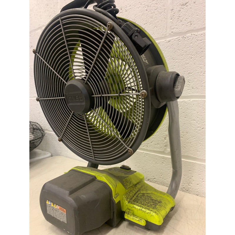 RYOBI ONE+  Misting Air Cannon Fan 18V Cordless Hybrid WHISPER SERIES 12 in.