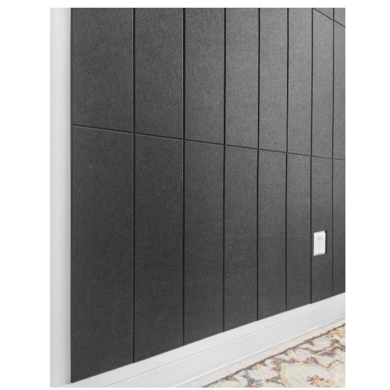 DECORITA Shiplap Felt Wall Panels 23-SqFt Interior Wall Decor, Black 24pcs