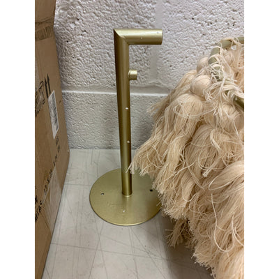 3 Tiered Lamp Shade Salmon Pink Frays With Gold Chain. 1 Light, 12" x 9"