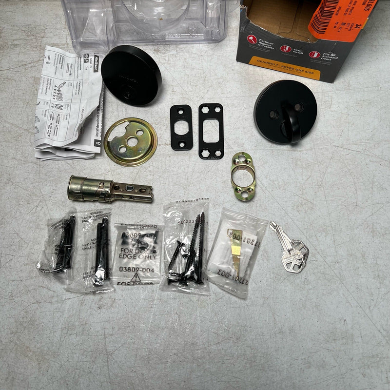 Kwikset Uptown Deadbolt Keyed One Side Round, SmartKey Matte Black SEE DETAILS
