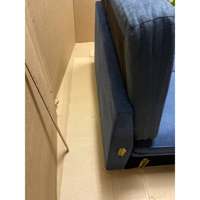 47x37x31" Floor Couch, Love Seat, Living Room Furniture w Cushions, No feet Blue