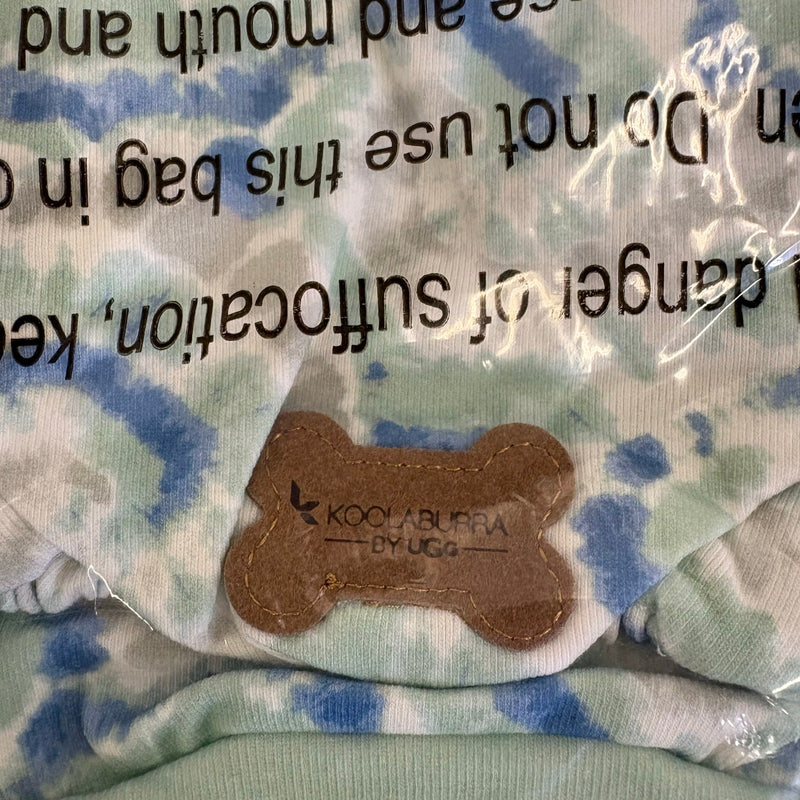 Koolaburra by UGG Pet Pajama Dog Shirt, Long Sleeve 20-21" Collar, Aqua Swirl XL