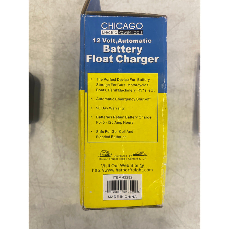 CHICAGO 12 V AUTOMATIC BATTERY FLOAT CHARGER For Flooded or Gel-Cell Batteries