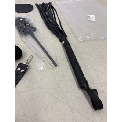 Bondage Kit, Adult BDSM, Whip, Handcuffs, Ball Gag, Nipple Clamps, Blindfold
