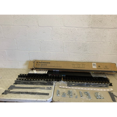 FLEXIMOUNTS Overhead Garage Storage Rack WITHOUT Decking 4'x8' GR48F-B BLACK