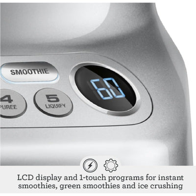 Breville Fresh and Furious Blender, Silver 5 Speed LCD Display REMANUFACTURED