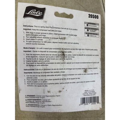 Lisle 3-1/2" To 7" Ring Compressor, For Passenger Cars & Light Trucks - 20500