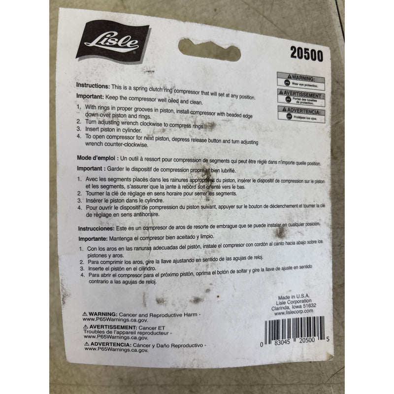 Lisle 3-1/2" To 7" Ring Compressor, For Passenger Cars & Light Trucks - 20500