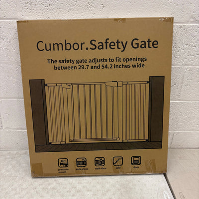 Cumbor 29.7-54.2" Wide Baby Gate Self Closing Dog Gate Pressure Mounted - Black