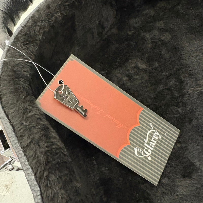 Glarry High-End Fine-Grain PU Leather Hard Guitar Case with Key Lock - Black