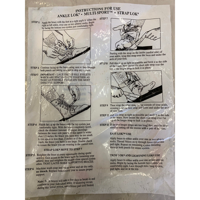 Swede-O Ankle Lok Support with Knit Tongue, XX Large Ankle Brace White Sprain