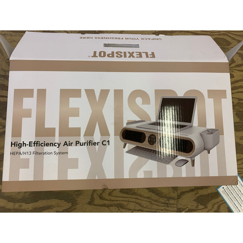 FLEXISPOT HEPA Desktop Air Purifier Computer Stand, Chargeable Ports USB & C, C1
