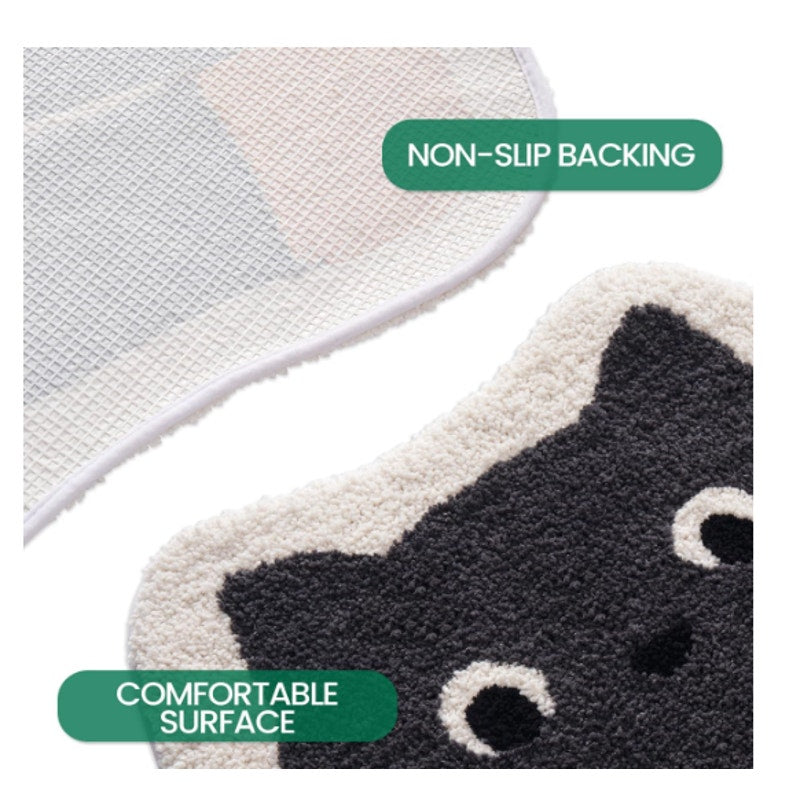 LUMI Cute Bedside Rug, Area Rugs for Living Room Non Slip 30"x71” Black Cat