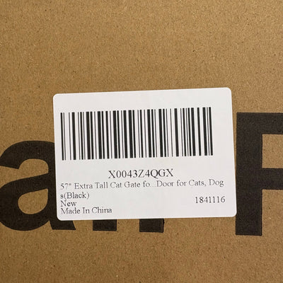 TheyFirst 57" Extra Tall Pet Gate for Doorways, 38.5"-43.3" Auto Close - Black