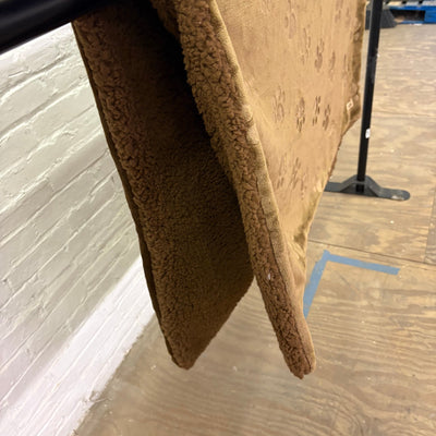 Ugg Dog Blanket 40" x 50" Paw Print Design Dual Sided Fluffy & Soft Side - Brown