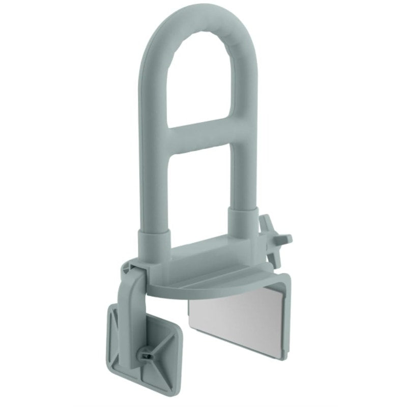 Medline Bathtub Grab Bar Microban – Bathroom Wall Support Handle, Non-Slip GRAY
