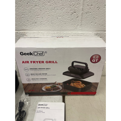 Geek Chef Air Fryer Lid & Electric Indoor Grill Combo, 7-in-1 Air Fryer Oven