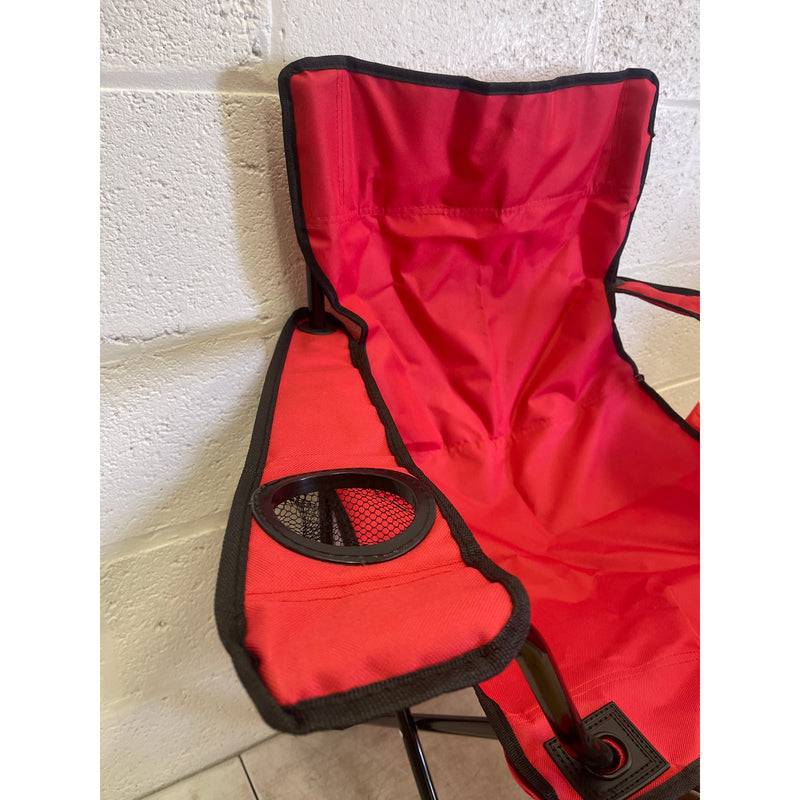 Vingli 31" Portable Folding Camping Chair with Cup Holder & Carrying Bag, Red