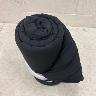 Mainstays Queen Comforter w 2 Pillow Shams Plain Design Tiny X's Stitching Black