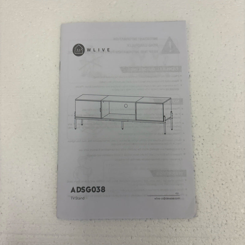 WLIVE TV Stand for 65" TV, Mid Century Entertainment Center w Storage Cabinets