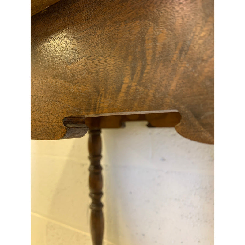 Vintage Wood Table, 24 x 14" Top, 29" H, Rustic Dark Brown Rustic Wood