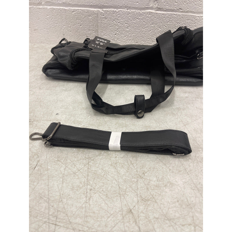 Yaxiang High Quality Leather Large Carry On Bag Travel Tote Duffel Bag - Black