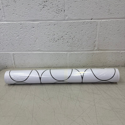 Black & White Curved Geometric Peel and Stick Wallpaper (24"x472"), Removable