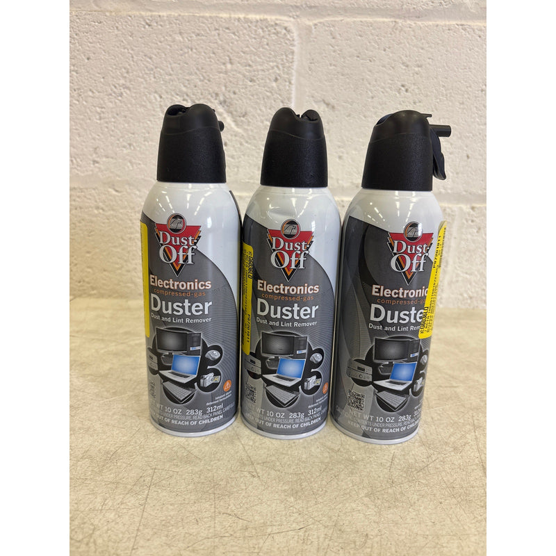 3-PACK Dust-Off Compressed Gas Disposable Duster 10oz Each - NO STRAW
