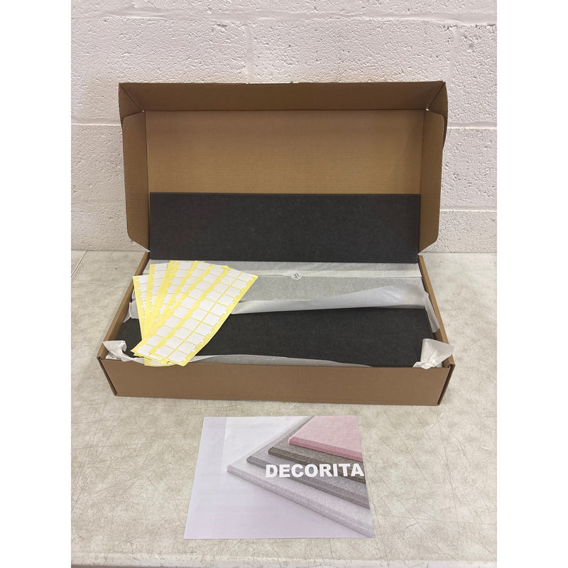 DECORITA Shiplap Felt Wall Panels 23-SqFt Interior Wall Decor, Black/ Gray 24pcs