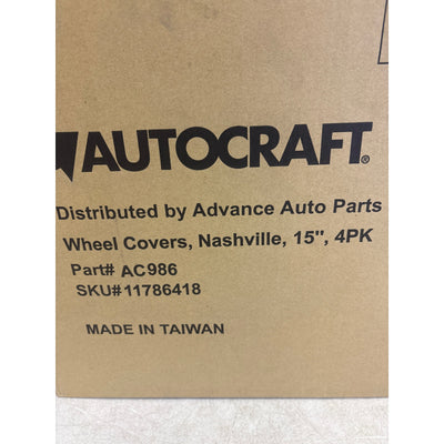 4-Pack AutoCraft 15" Wheel Cover, 7-Spoke, Silver, High Impact Plastic, AC986