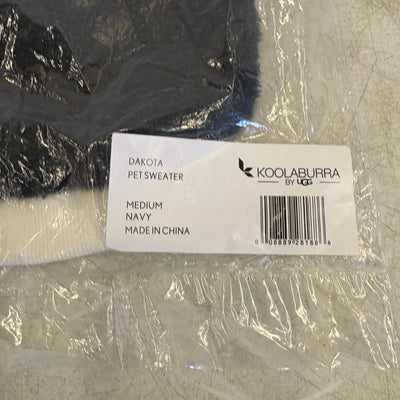 Koolaburra by UGG Pet Fuzzy Dakota Dog Sweater 15-16" Collar Blue/White - Medium