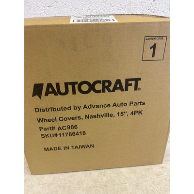 4-Pack AutoCraft 15" Wheel Cover, 7-Spoke, Silver, High Impact Plastic, AC986