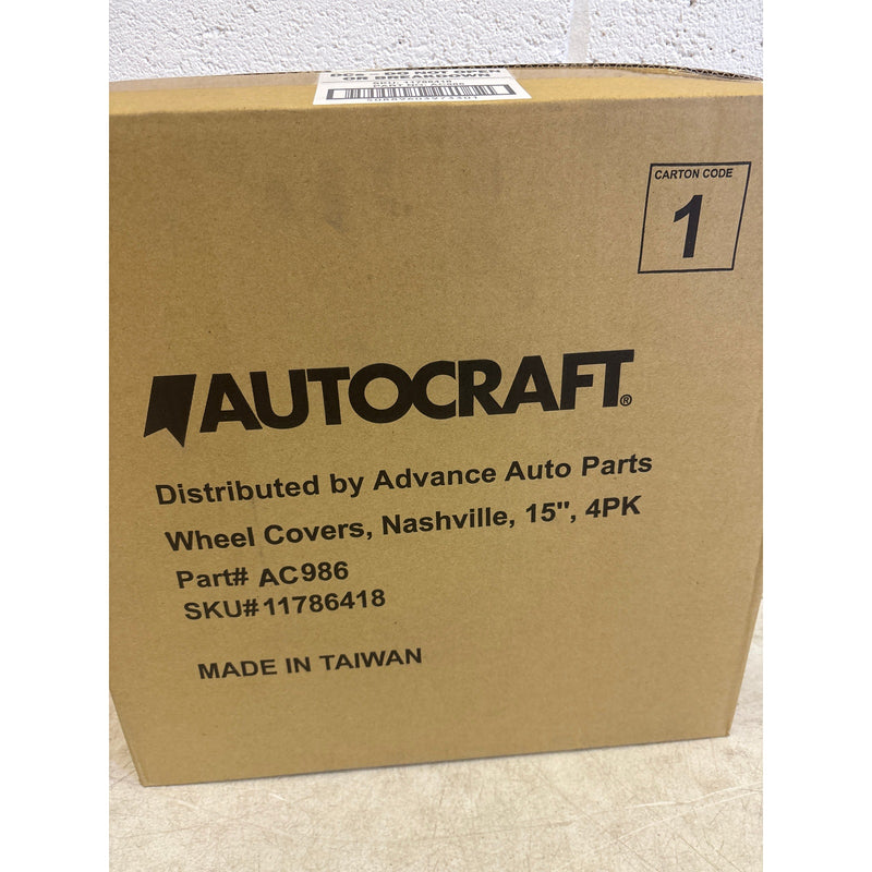 4-Pack AutoCraft 15" Wheel Cover, 7-Spoke, Silver, High Impact Plastic, AC986