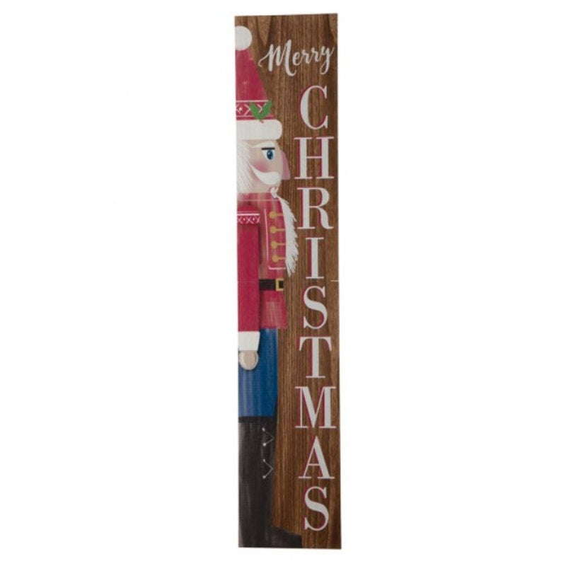 Glitzhome 60"H Wooden Christmas Nutcracker Porch Sign, Holiday Decorations