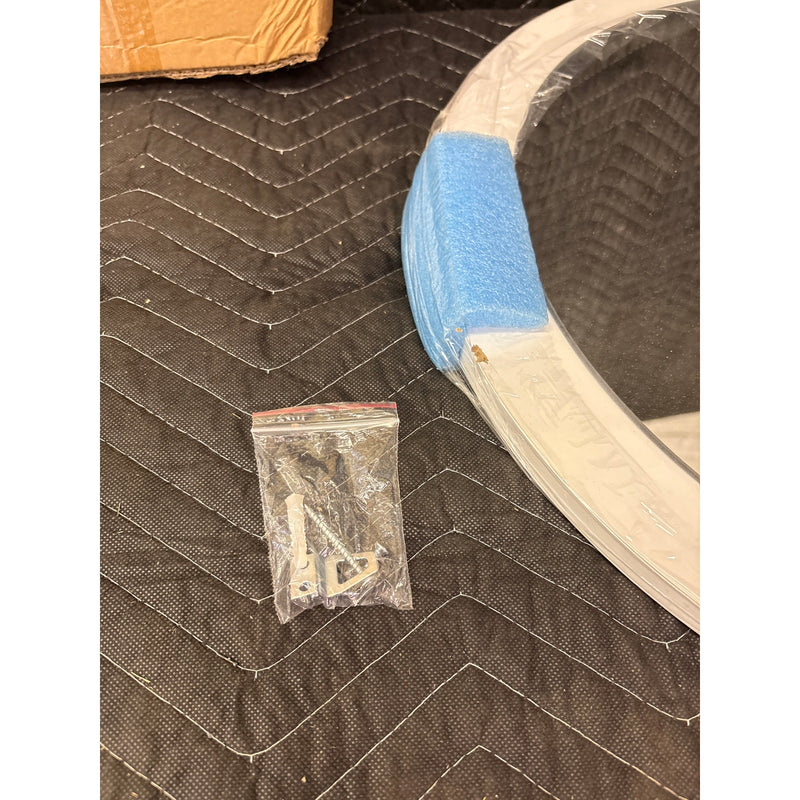 Sedas Living Units 17 " Round Mirror with 1.5" Wood Frame - Wall Mirror - White