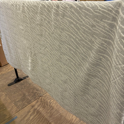 Queen Comforter Warm & Cozy Bedding with Abstract Stripe Design - Gray / White