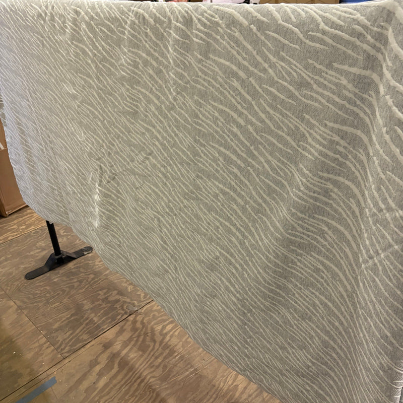 Queen Comforter Warm & Cozy Bedding with Abstract Stripe Design - Gray / White