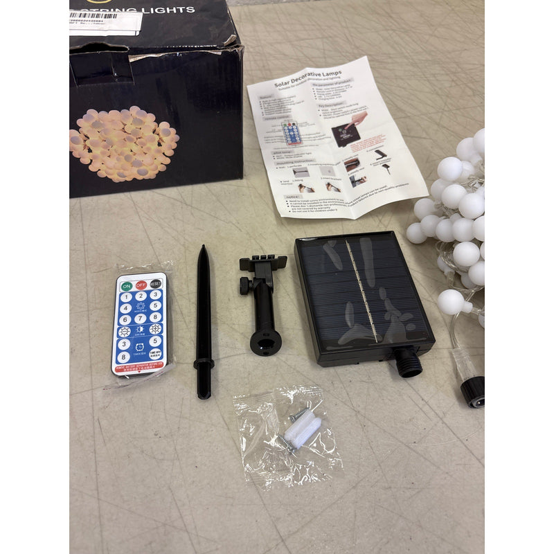 LumosGlow 85FT Solar Warm Light String Lights 160LED, 1200mAh 8 Modes IP67