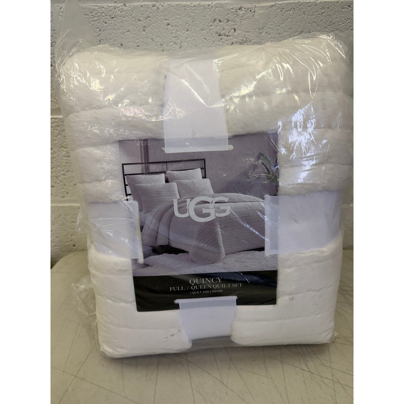 UGG Quincy 3pc Full/Queen Quilt Set, 1 Quilt & 2 Shams, Soft & Cozy - White