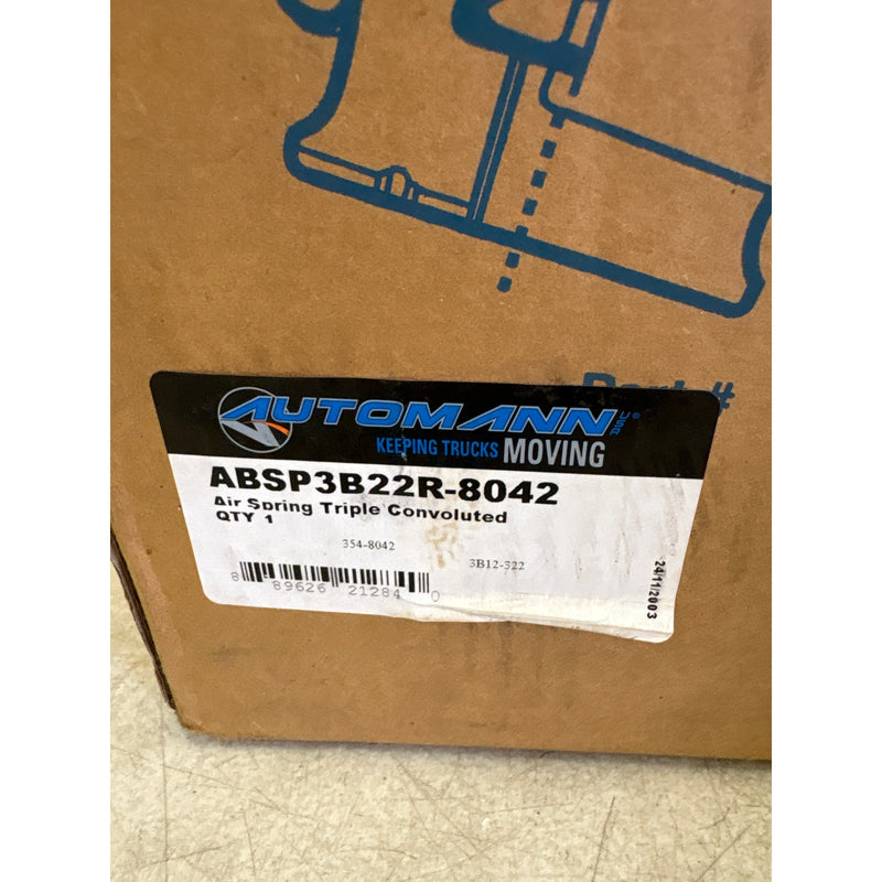 Automann ABSP3B22R-8042 Air Spring Triple Convoluted For Trucks, Trailers, Buses