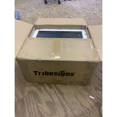 Tribesigns Modern Mirrored Nightstand 3 Drawers Slanted Legs Black Interior