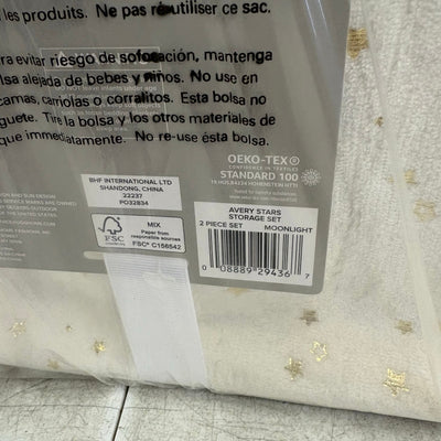 UGG Avery Stars 2-Piece Storage Square Bin & Round Waste Bin, Soft Fuzzy - White