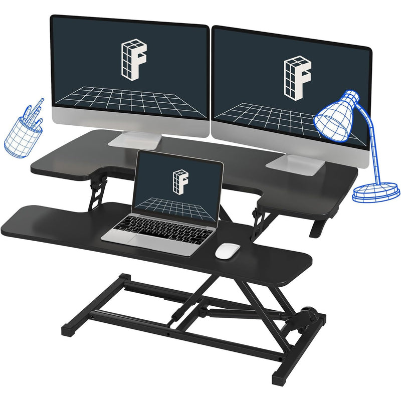 FLEXISPOT 35" Desk Converter Height Adjustable Sit to Stand up w Keyboard Tray