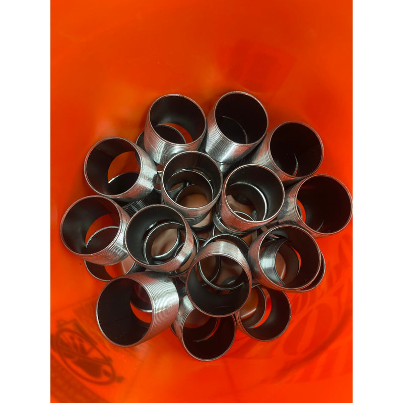 SET-OF-25 2"x2"x2" Black Iron Tee and SET-OF-38 2" Close Stainless Steel Nipple