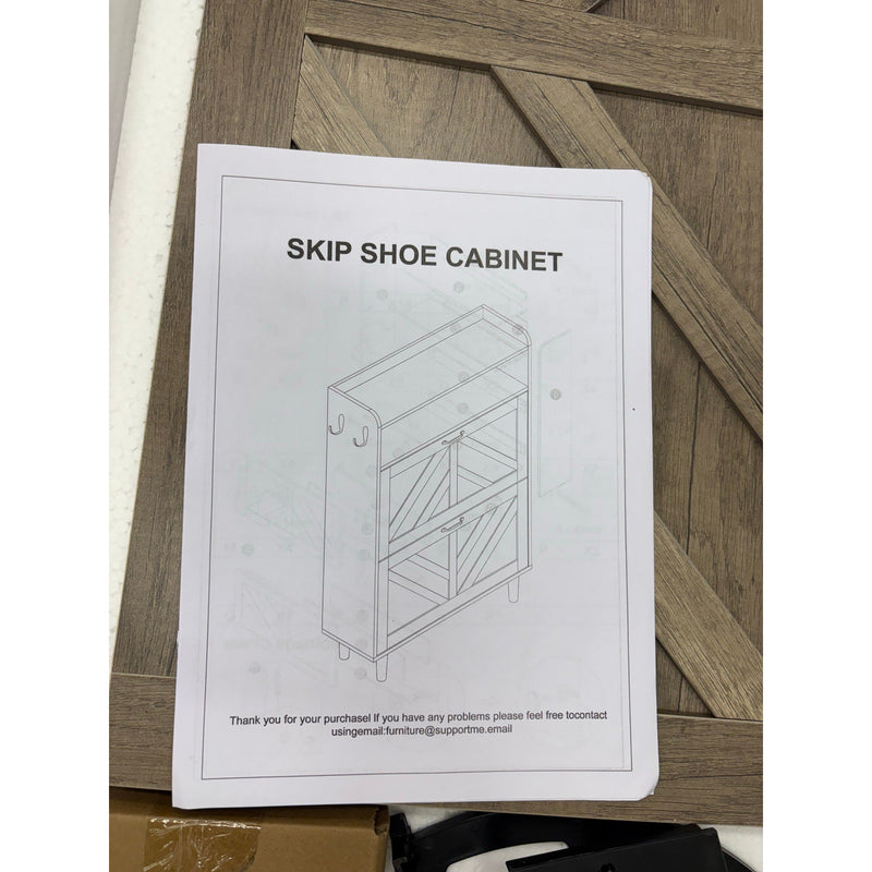 EOYUTLLY- Shoe Storage Cabinet for Entryway, Shoe Organizer with 2 Flip Drawers