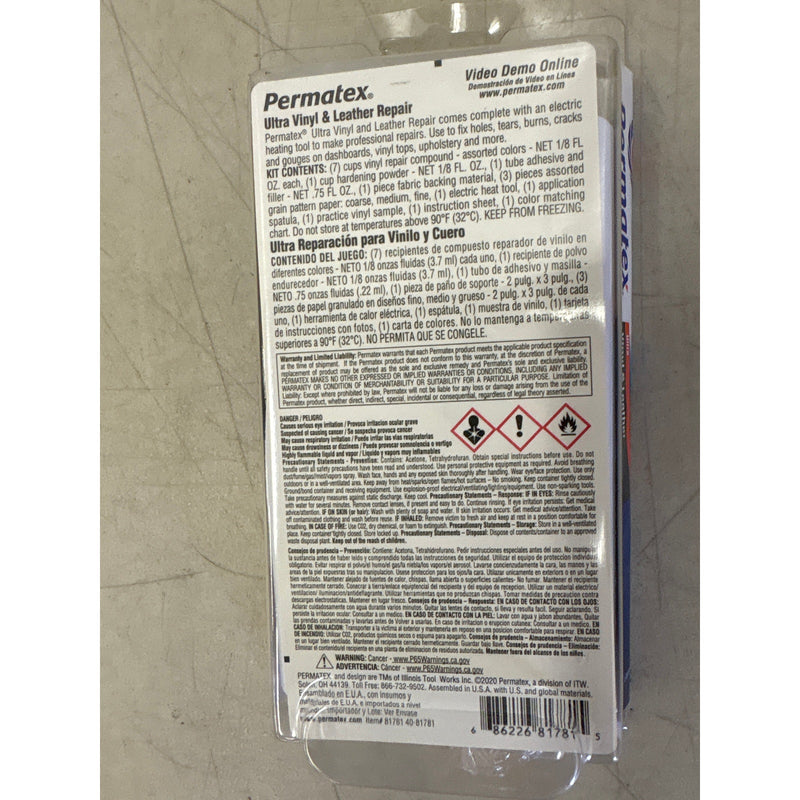 Permatex Pro-Style Vinyl and Leather Repair Kit w Heating Tool - 81781 - Auto