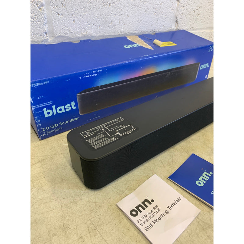 Onn. Blast 2.0 LED 20" Soundbar 2 Speakers, Multi-Color Lighting 4 Modes